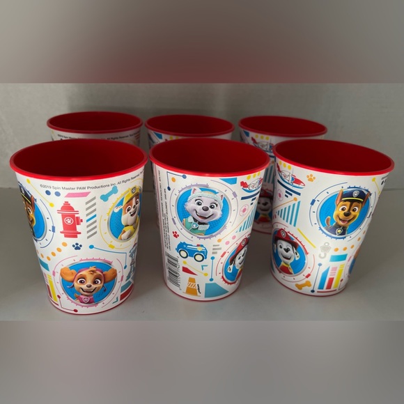 NWOT 2019 SpinMaster PAWPatrol Lot Of 6 Party Favor 12oz PlasticTumblers BPAFree - Picture 1 of 5